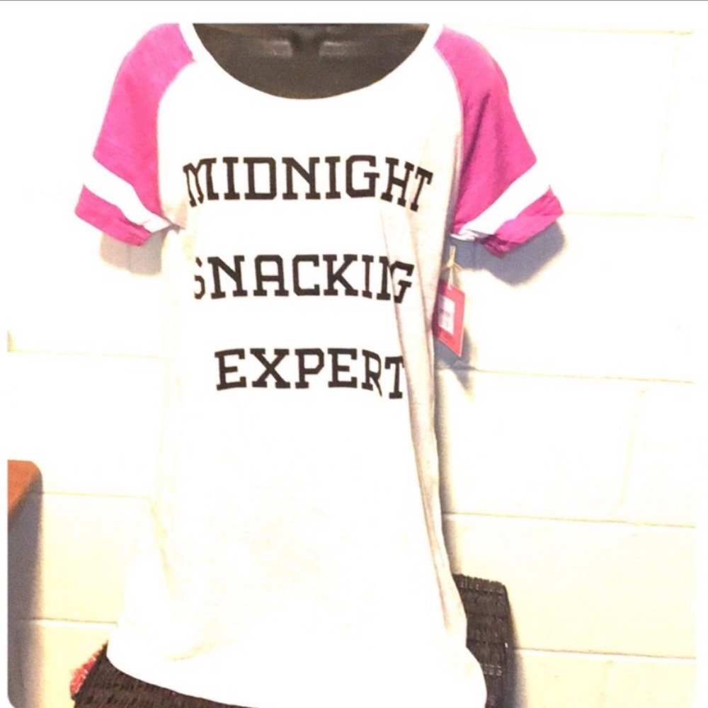 PJ Licious raglan tee collegiate sleep shirt size M